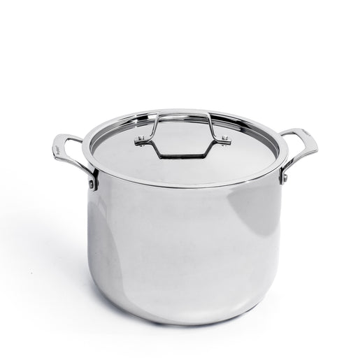 Image 1 of BergHOFF Professional Tri-Ply 18/10 Stainless Steel 9.5" Stockpot with SS Lid, 8qt.