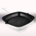 Image 3 of Neo 2pc Cast Iron 10" Fry Pan & 11" Grill Pan Cookware Set, White