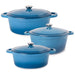 Image 1 of Neo 6pc Cast Iron Dutch Oven Cookware Set with Lids, Blue