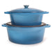 Image 5 of Neo 6pc Cast Iron Dutch Oven Cookware Set with Lids, Blue