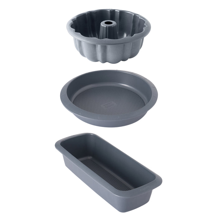 Image 1 of GEM Non-stick 3Pc Bakeware Set Cake Pan, Bundt Pan & Loaf Pan