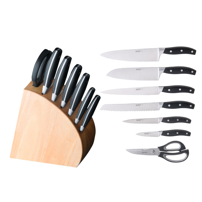 Image 12 of Forged 9pc Stainless Steel Knife Block Set with 3-in-1 Sharpener