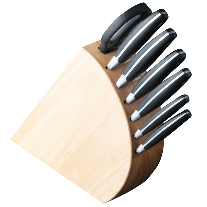 Image 4 of Forged 9pc Stainless Steel Knife Block Set with 3-in-1 Sharpener