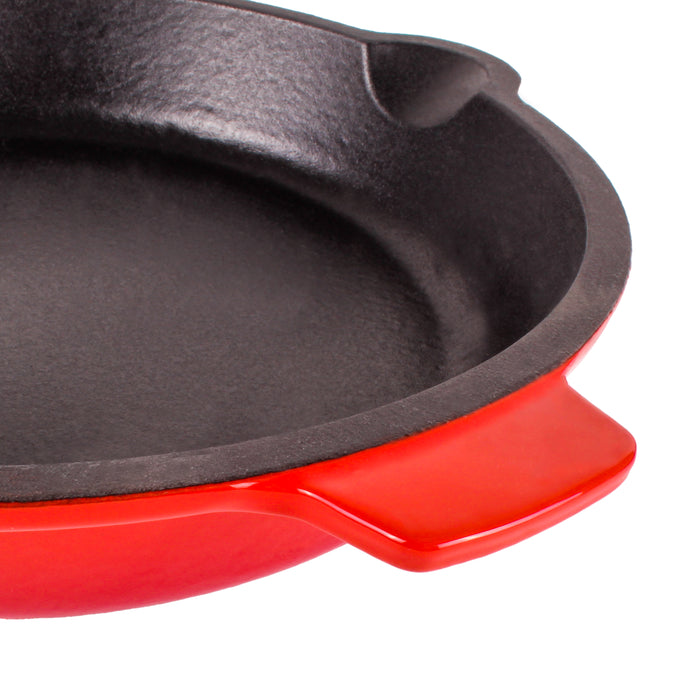 Image 8 of Neo 4pc Cast Iron Grill & Fry Pan Set, Red