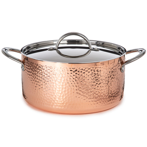 Image 1 of BergHOFF Vintage Tri-Ply Copper 9.5" Dutch Oven 5.75qt. with Lid, Hammered