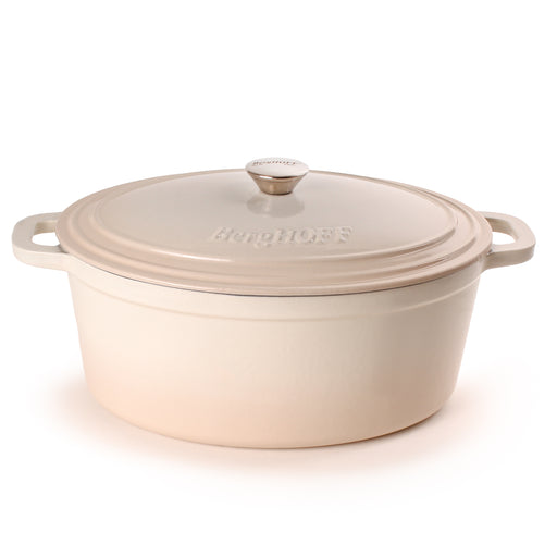 Image 1 of BergHOFF Neo Cast Iron 5qt. Oval Dutch Oven 11.5" with Lid, Meringue
