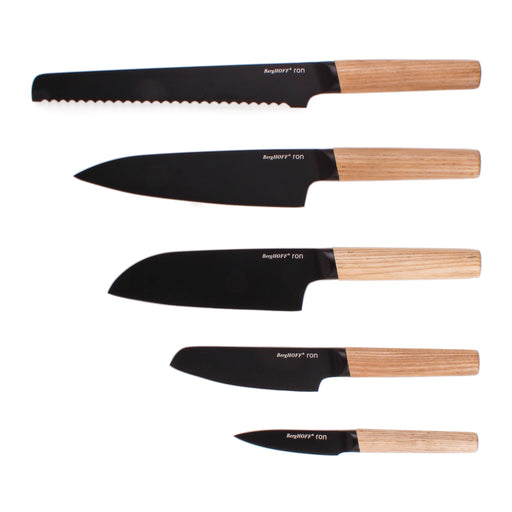 Image 2 of BergHOFF Ron Stainless Steel 6pc Knife Block Set, Natural