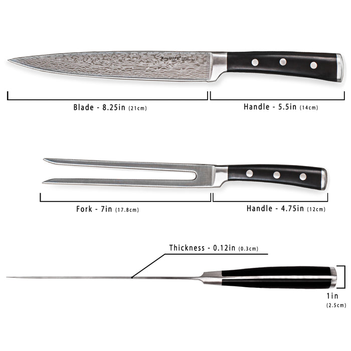 Image 3 of BergHOFF Antigua 2Pc Carving Set: Knife and Fork