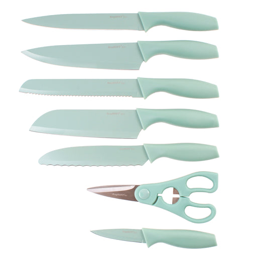 Image 2 of BergHOFF 8Pc Stainless Steel Kitchen Knife Set with Universal Knife Block, Mint