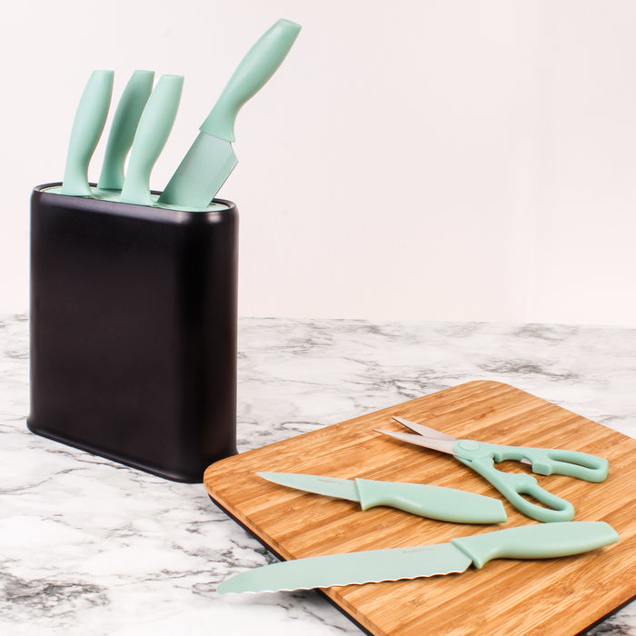 Image 7 of BergHOFF 8Pc Stainless Steel Kitchen Knife Set with Universal Knife Block, Mint