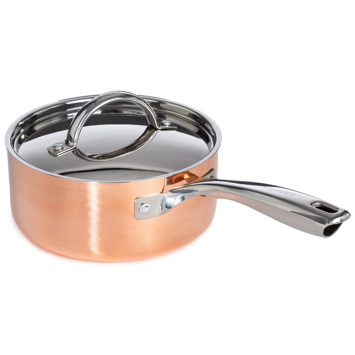 Image 3 of Vintage 15pc Tri-Ply Copper Cookware Set with Lids, Polished