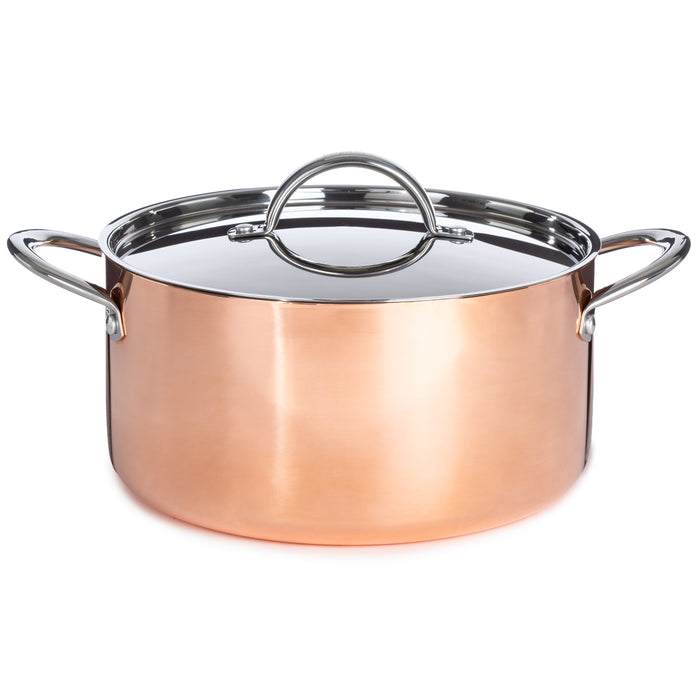 Image 6 of Vintage 15pc Tri-Ply Copper Cookware Set with Lids, Polished