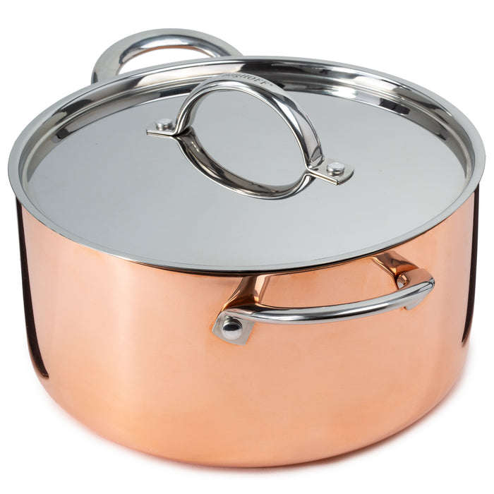 Image 7 of Vintage 15pc Tri-Ply Copper Cookware Set with Lids, Polished