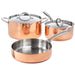 Image 1 of Vintage 5pc Tri-Ply Copper Cookware Set with Lids, Polished