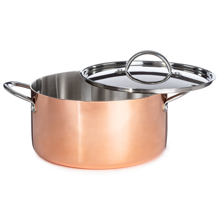 Image 7 of Vintage 5pc Tri-Ply Copper Cookware Set with Lids, Polished