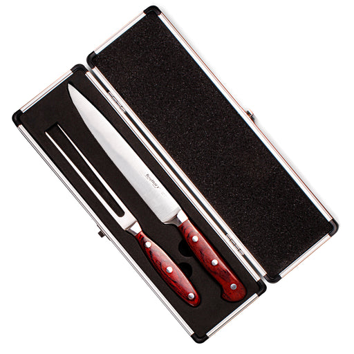 Image 2 of Pakka Wood 15pc Stainless Steel Steak & Carving Knife Set