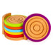 Image 3 of Bamboo 7pc Coaster Set with Silicone Rims, Multicolor