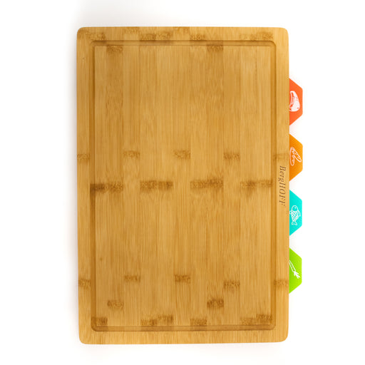 Image 1 of BergHOFF Bamboo Cutting Board with 4Pc Flexible Plastic Cutting Board Inserts, 16.5x 11.8x 1.1"
