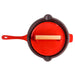 Image 2 of Neo 2pc Cast Iron 10" Fry Pan with Steak Press, Red