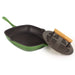 Image 2 of Neo 2pc Cast Iron 11" Grill Pan with Slotted Steak Press, Green