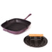 Image 1 of Neo 2pc Cast Iron 11" Grill Pan with Slotted Steak Press, Purple