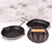 Image 2 of Neo 3pc Cast Iron Fry Pan & Grill Pan Set with Slotted Steak Press, Oyster