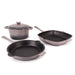 Image 1 of Neo 4pc Cast Iron Cookware Set, Fry Pan, Grill Pan & Round Dutch Oven, Oyster