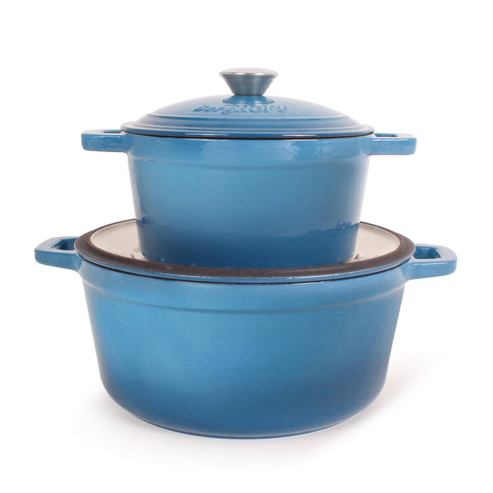 Image 5 of Neo 4pc Cast Iron Cookware Set, 3qt. & 7qt., Blue