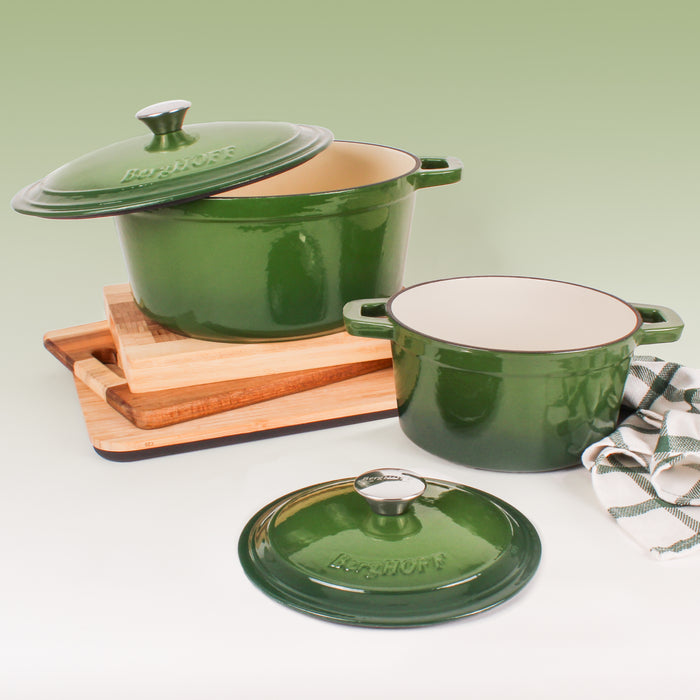 Image 2 of Neo 4pc Cast Iron Cookware Set, 3qt. & 7qt., Green