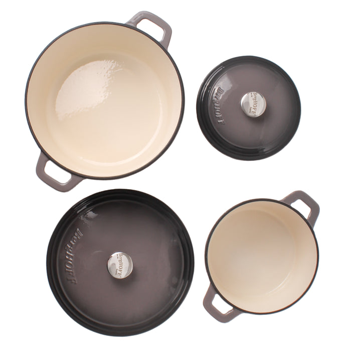 Image 3 of Neo 4pc Cast Iron Cookware Set, 3qt. & 7qt., Oyster