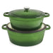 Image 3 of Neo 5pc Cast Iron Oval Dutch Oven Set with 10" Fry Pan, 5qt. & 8qt., Green