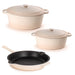 Image 1 of Neo 5pc Cast Iron Oval Dutch Oven Set with 10" Fry Pan, 5qt. & 8qt., Meringue