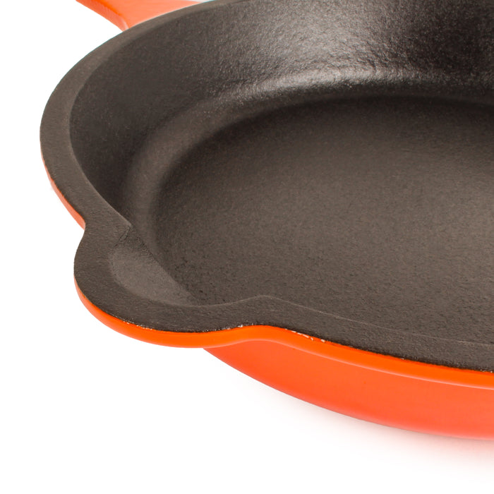 Image 10 of Neo 5pc Cast Iron Oval Dutch Oven Set with 10" Fry Pan, 5qt. & 8qt., Orange