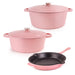 Image 1 of Neo 5pc Cast Iron Oval Dutch Oven Set with 10" Fry Pan, 5qt. & 8qt., Pink