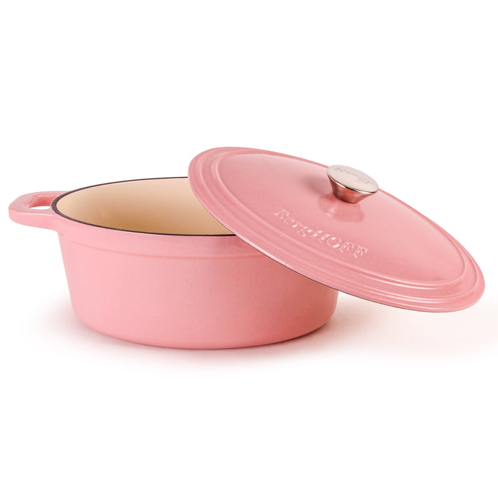 Image 3 of Neo 5pc Cast Iron Oval Dutch Oven Set with 10" Fry Pan, 5qt. & 8qt., Pink