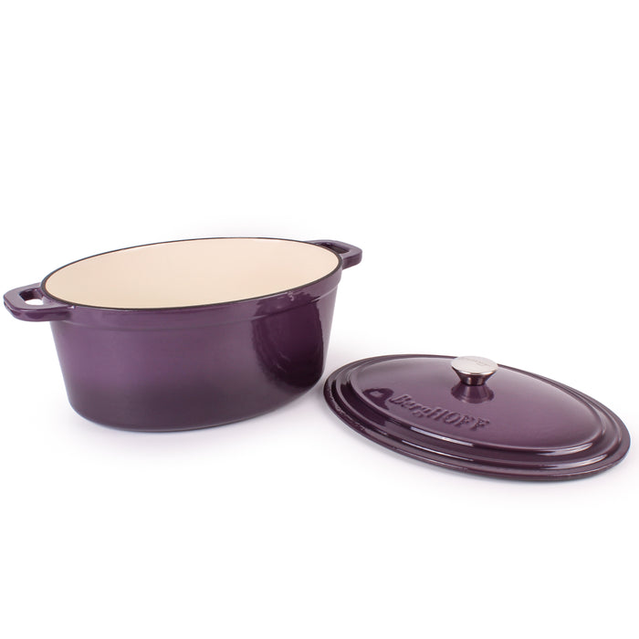 Image 9 of Neo 5pc Cast Iron Oval Dutch Oven Set with 10" Fry Pan, 5qt. & 8qt., Purple