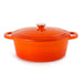 Image 6 of Neo 4pc Cast Iron Cookware Set, Grill Pan, Fry Pan & Oval Dutch Oven, Orange