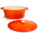 Image 9 of Neo 4pc Cast Iron Cookware Set, Grill Pan, Fry Pan & Oval Dutch Oven, Orange