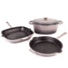 Image 1 of Neo 4pc Cast Iron Cookware Set, Grill Pan, Fry Pan & Oval Dutch Oven, Oyster