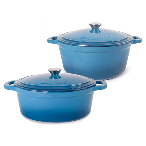 Image 1 of Neo 4Pc Cast Iron Set: 5qt. & 8qt. Covered Stockpot, Blue