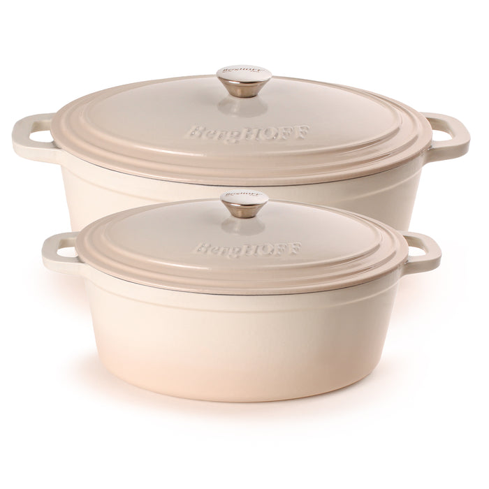 Image 2 of Neo 4Pc Cast Iron Cookware Set, 5qt. & 8qt. Oval Dutch Ovens, Matching Lids, Meringue