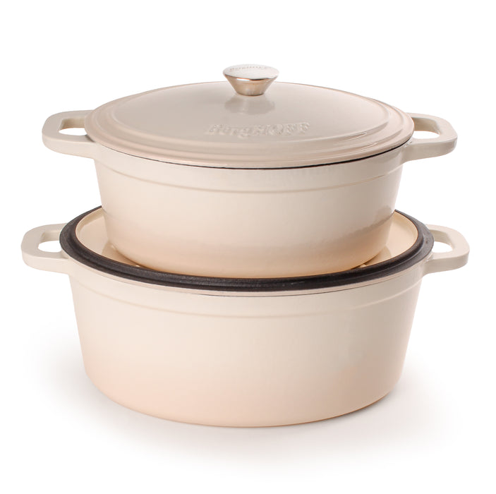 Image 3 of Neo 4Pc Cast Iron Cookware Set, 5qt. & 8qt. Oval Dutch Ovens, Matching Lids, Meringue