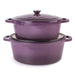 Image 1 of Neo 4Pc Cast Iron Cookware Set, 5qt. & 8qt. Oval Dutch Ovens, Matching Lids, Purple