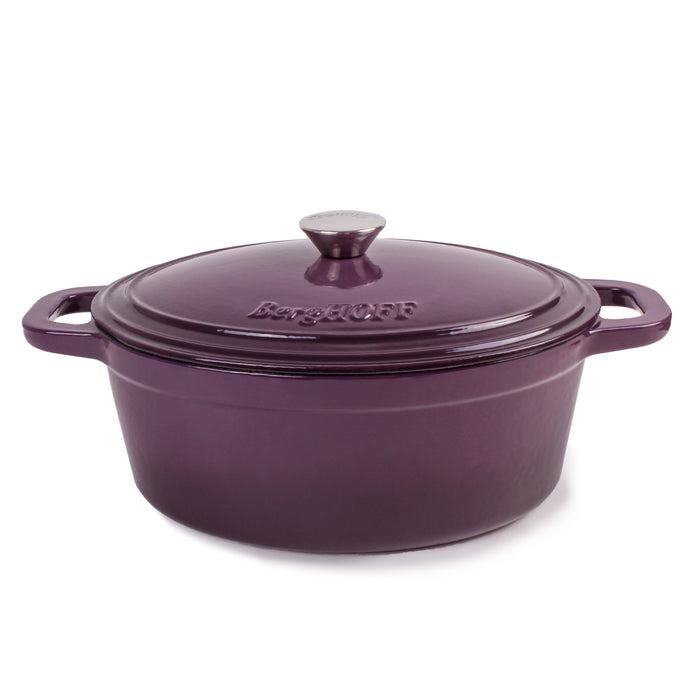 Image 2 of Neo 4Pc Cast Iron Cookware Set, 5qt. & 8qt. Oval Dutch Ovens, Matching Lids, Purple