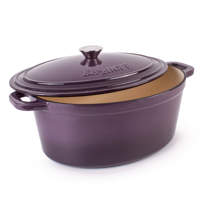 Image 5 of Neo 4Pc Cast Iron Cookware Set, 5qt. & 8qt. Oval Dutch Ovens, Matching Lids, Purple