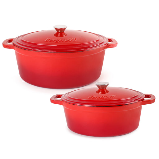 Image 1 of Neo 4pc Cast Iron Cookware Set, 5qt. & 8qt., Red