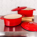 Image 4 of Neo 4pc Cast Iron Cookware Set, 5qt. & 8qt., Red