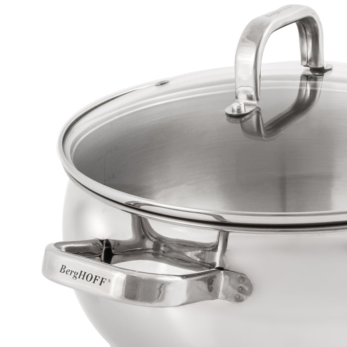 Image 8 of BergHOFF Belly Shape 7pc 18/10 Stainless Steel Cookware Set with Glass Lids