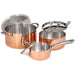 Image 1 of BergHOFF Vintage 6pc Tri-Ply Copper Cookware Set with Lids, Polished