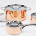 Image 8 of BergHOFF Vintage 6pc Tri-Ply Copper Cookware Set with Lids, Polished